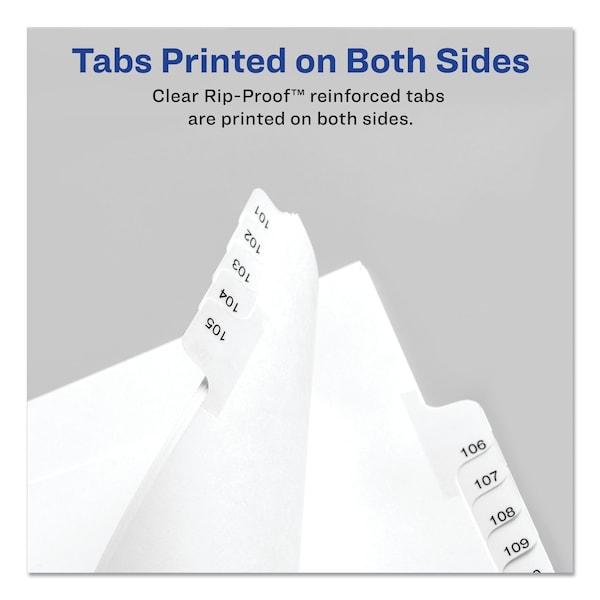 Index Divider Side Tab I-X, White, Pk10